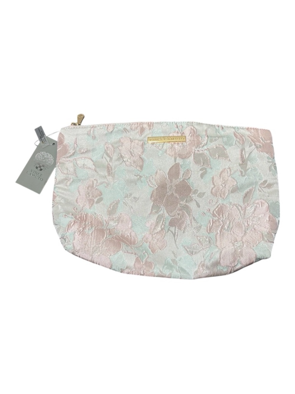 VINCE CAMUTO Pink Floral Jacquard Cosmetic Pouch